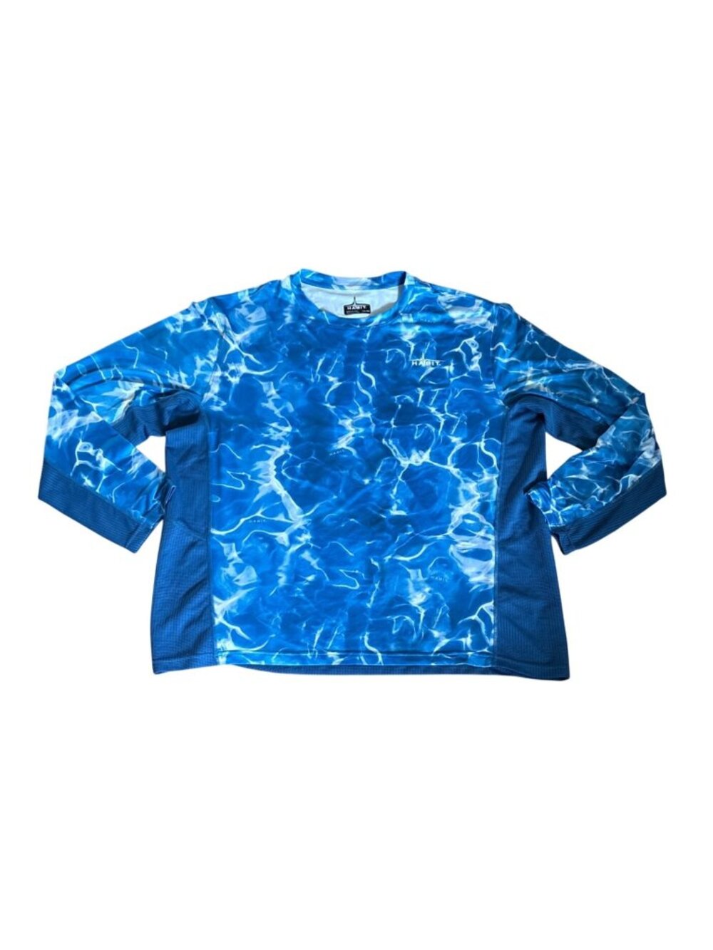 Habit Waves Fishing Shirt Mens XL Blue Moisture Wicking UPF 40+ Long Sleeve